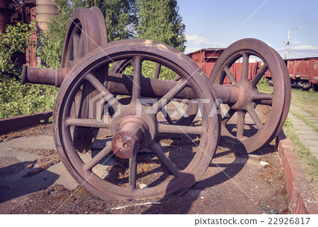 Old railcar wheelset Old railcar wheelset 22926817