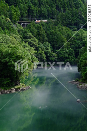 Valley and fog and train 01 22926881