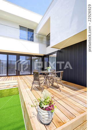 Wood deck of a new house 22926929