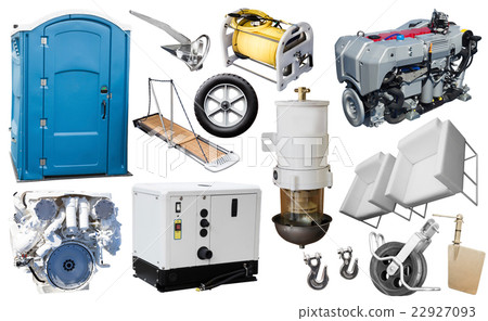 Isolated equipment and parts of modern yacht 22927093