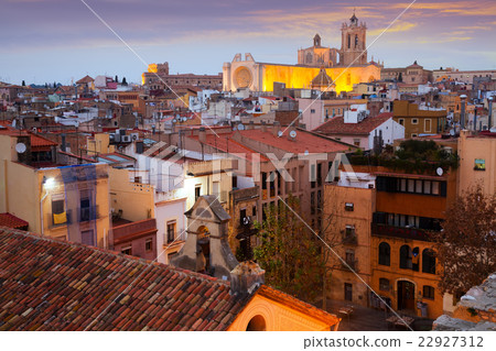 Tarragona with Cathedral in evening time. Spain 22927312