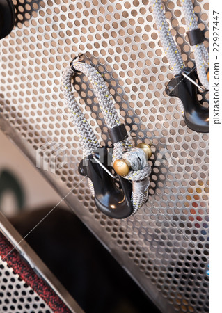 New cordage assortment on stand close up New cordage assortment on stand close up 22927447