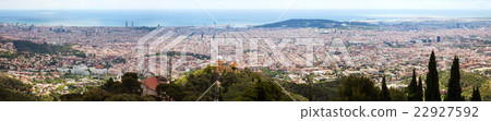 Barcelona city from Tibidabo in day time. Spain 22927592