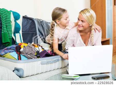 Excited blonde mother and little girl 22928026
