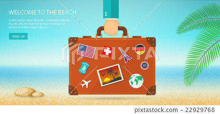 Vacation and travel banner with tropical seaside 22929768