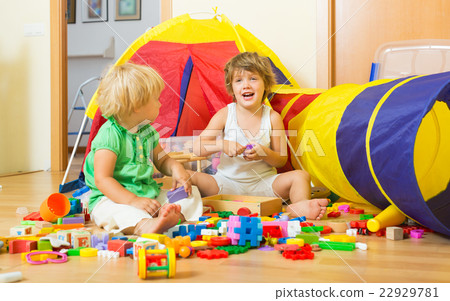 Children playing with blocks Children playing with blocks 22929781