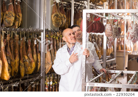 Two factory labours controlling  process 22930204