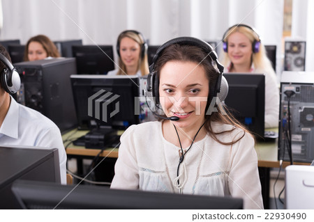 Employees working at office 22930490