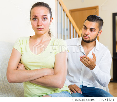 woman cries while quarreling with man 22931184