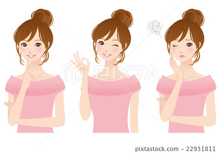 年輕女性面部表情集 22931811