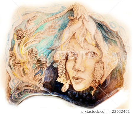 snow white elven fairy face fantasy drawing 22932461