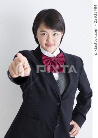 School girls who point at your fingers 22933494