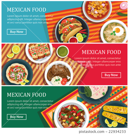 mexican food web banner flat design mexican food web banner flat design 22934233