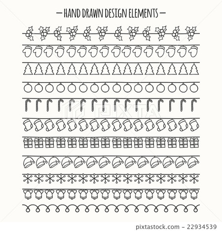 Set of 2016 Christmas season hand drawn vector Set of 2016 Christmas season hand drawn vector 22934539