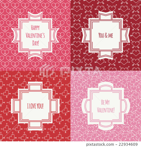 Set of red, pink romantic seamless pattern with Set of red, pink romantic seamless pattern with 22934609