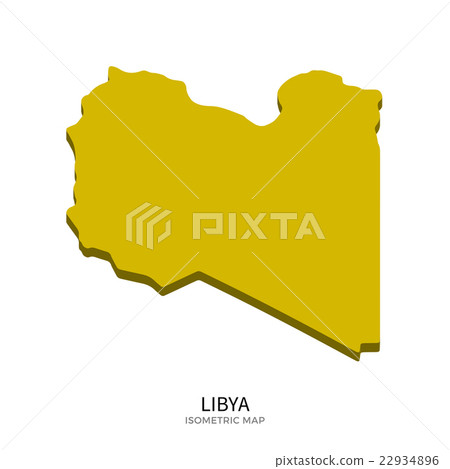 Isometric map of Libya detailed vector 22934896