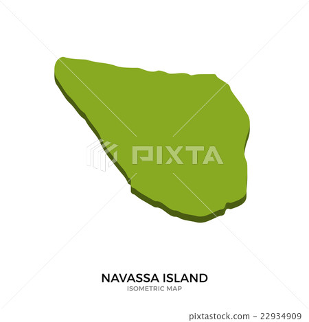 Isometric map of Navassa Island detailed vector 22934909