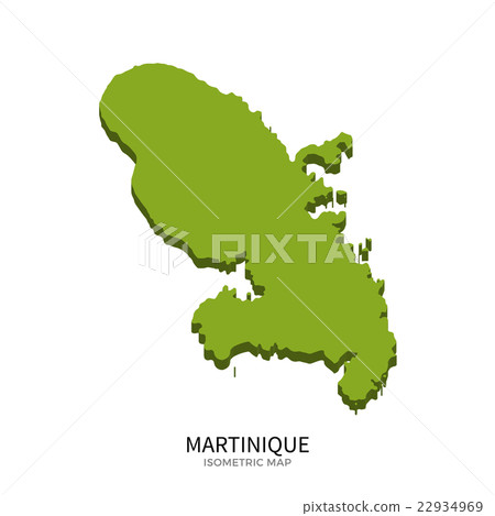 Isometric map of Martinique detailed vector 22934969