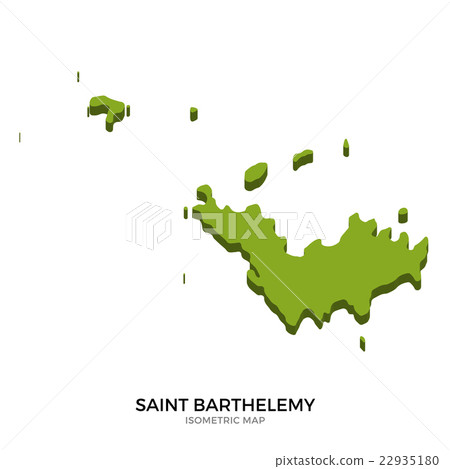 Isometric map of Saint Barthelemy detailed vector Isometric map of Saint Barthelemy detailed vector 22935180