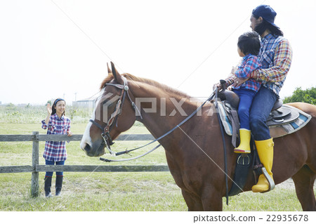 Parent and child riding 22935678