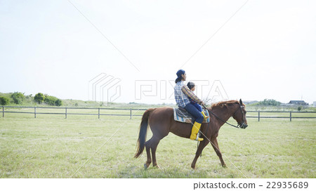 Parent and child riding 22935689