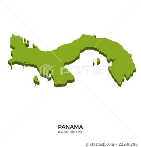 Isometric map of Panama detailed vector 22936290