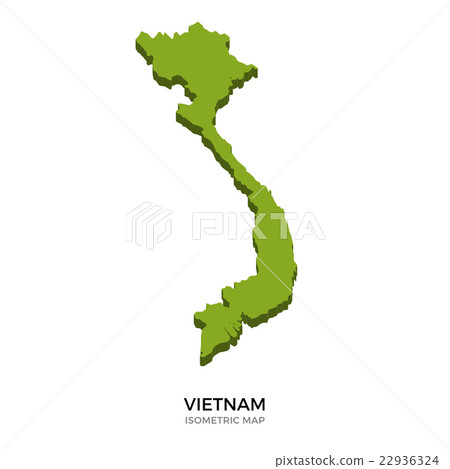 Isometric map of Vietnam detailed vector Isometric map of Vietnam detailed vector 22936324