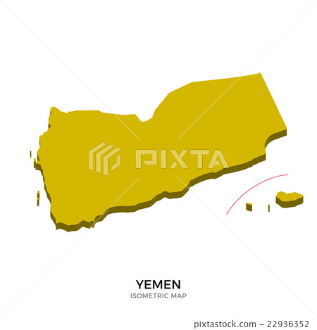Isometric map of Yemen detailed vector 22936352