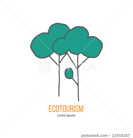 Vector ecotourism design element isolated on white 22938287