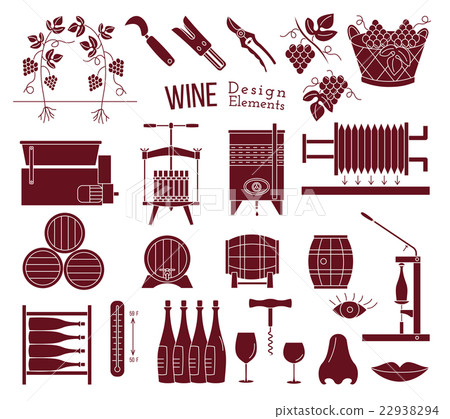 Wine making and wine tasting design elements Wine making and wine tasting design elements 22938294