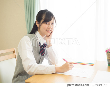 Girls high school students with cheeks 22939138