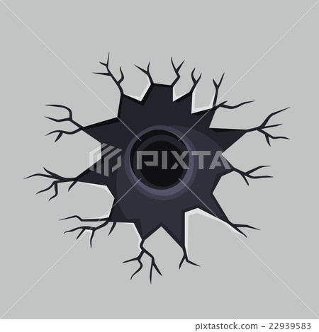 Bullet Hole in Metal. Vector 22939583