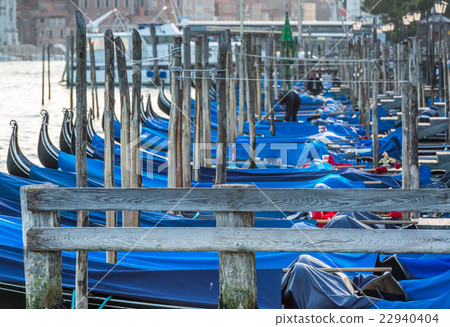Closeup on Gondola in Canal Grande in Venice 22940404