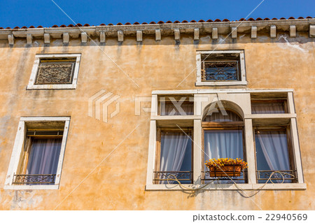 windows of a typical Venetian house, Italy 22940569