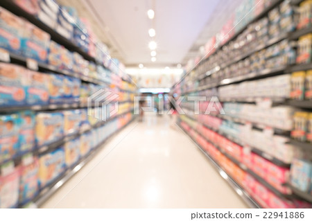 Blurred, bokeh background of modern supermarket Blurred, bokeh background of modern supermarket 22941886