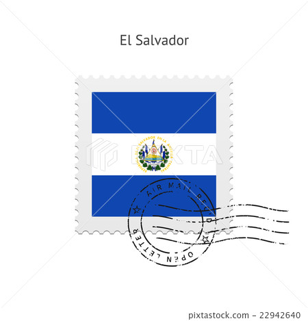El Salvador Flag Postage Stamp. 22942640