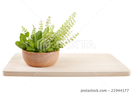 part of holy basil pile in bowl 22944177