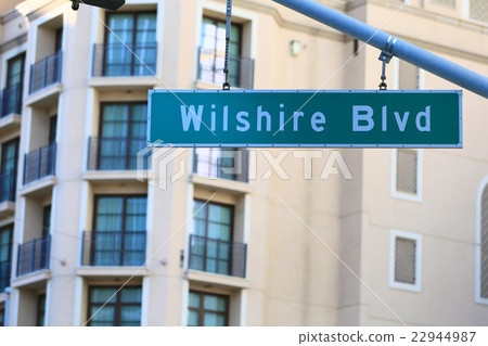 Road sign Wilshire Avenue Los Angeles Beverly Hills Road sign Wilshire Avenue Los Angeles Beverly Hills 22944987
