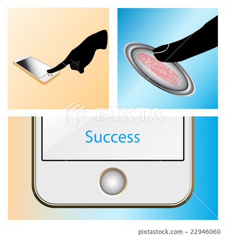 Touch, ID, Fingerprint scan Access Symbol 22946060