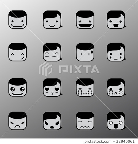 Set of simple emotion face symbols icons. differen Set of simple emotion face symbols icons. differen 22946061
