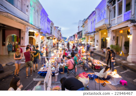 Blur of shop at walking street night market 22946467