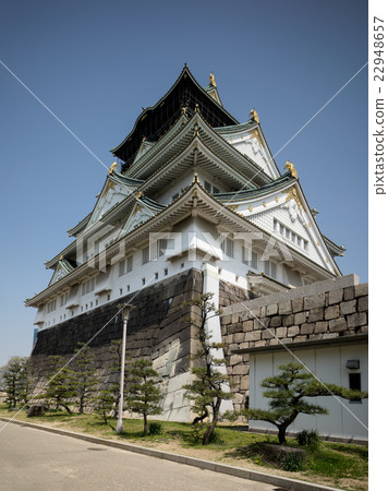 osaka castle with blue sky osaka castle with blue sky 22948657