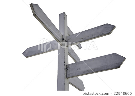 white guidepost isoleted with path white guidepost isoleted with path 22948660