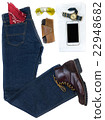 vintage casual man./ Overhead of Men's casual outf 22948682