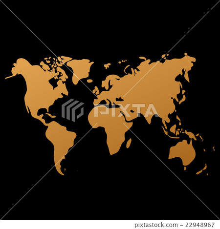Vector world map on black background - Stock Illustration [22948967 ...