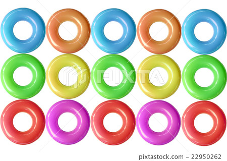 Group of colorful  swim rings. 22950262