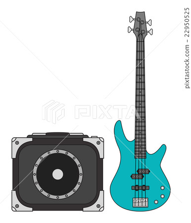 Electric Bass Guitar and Amplifier 22950525