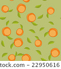 Seamless pattern with cartoon peaches. Fruits 22950616