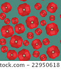 Vector seamless pattern with red poppies on color 22950618