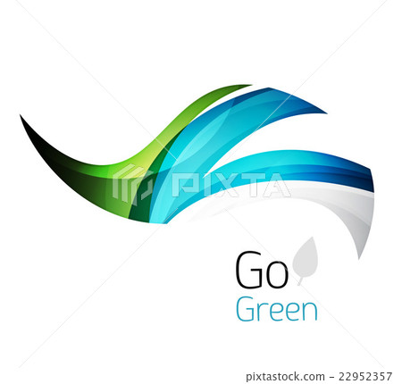 Abstract eco leag logo design made of color pieces 22952357